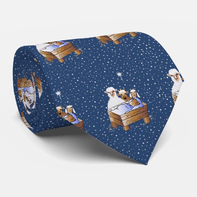 Christmas Baby Jesus Nativity Tie (Rolled)