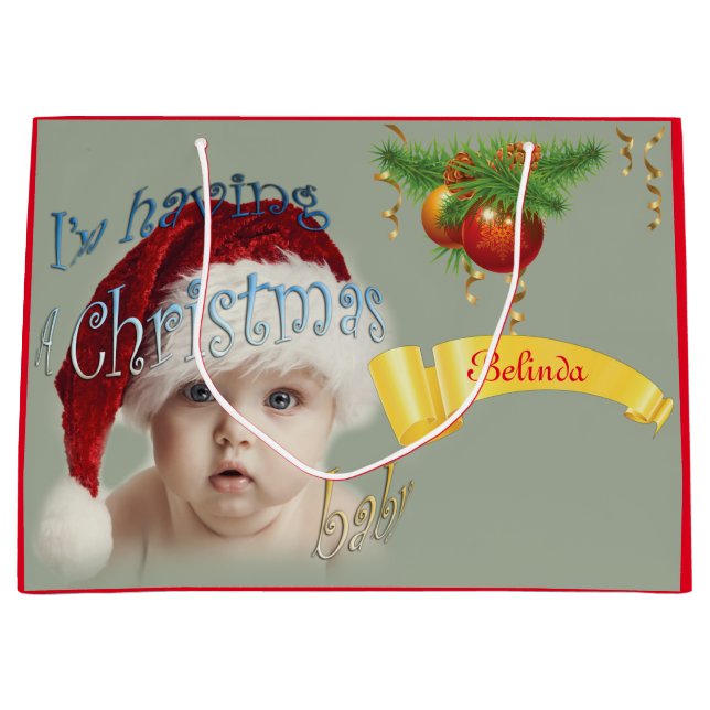 Christmas Baby Large Gift Bag (Front)