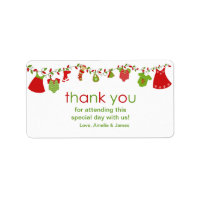 Christmas Baby Laundry Girl Thank You Label
