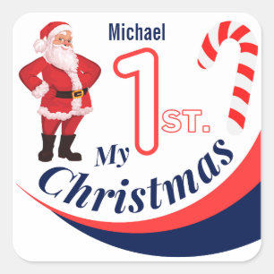 Christmas Baby "My 1st Christmas" Square Sticker