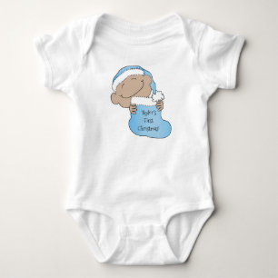 Christmas Baby of Colour Blue Cap Bodysuit
