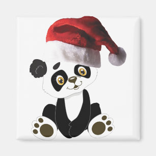 christmas baby panda bear magnet