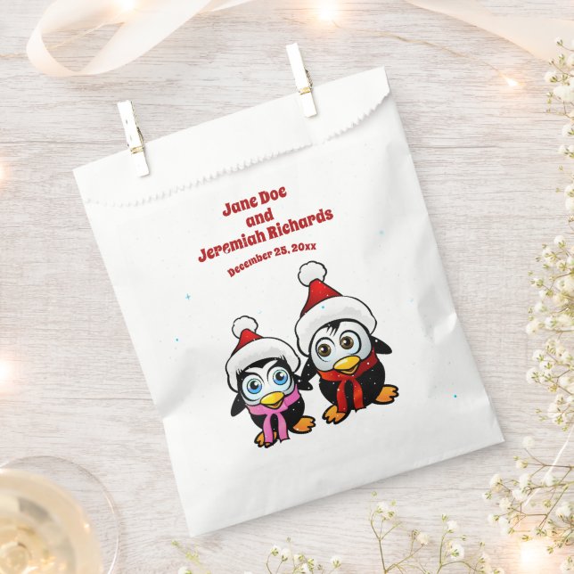 Christmas Baby Penguins Favour Bag (Clipped)