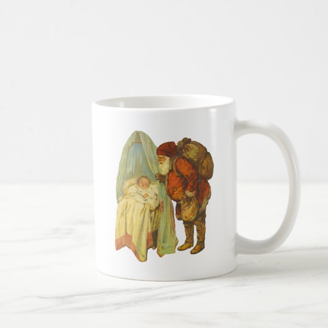 Christmas Baby Santa Clause Vintage Coffee Mug (Right)