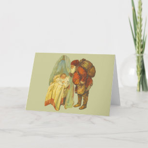 Christmas Baby Santa Clause Vintage Holiday Card