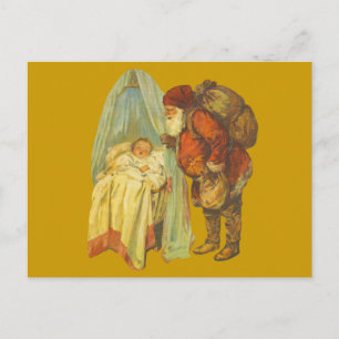 Christmas Baby Santa Clause Vintage Holiday Postcard