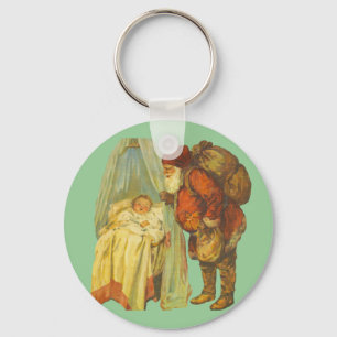 Christmas Baby Santa Clause Vintage Keychain