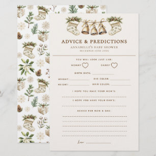 Christmas Baby Shower Advice and Predictions Game 