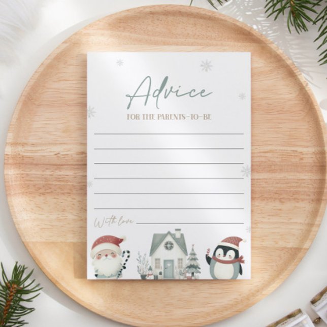 Christmas Baby Shower Advice For The Parents Card (Creator Uploaded)
