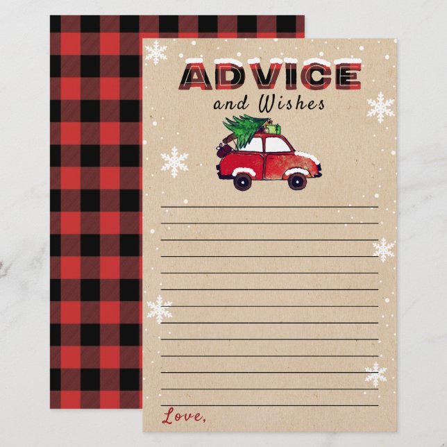 Christmas Baby Shower Advice & Wishes (Front/Back)