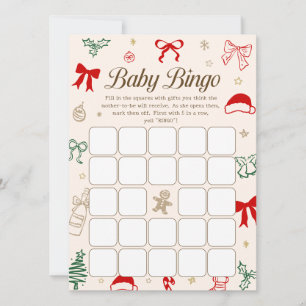 Christmas Baby Shower Bingo Game Downloadable Card