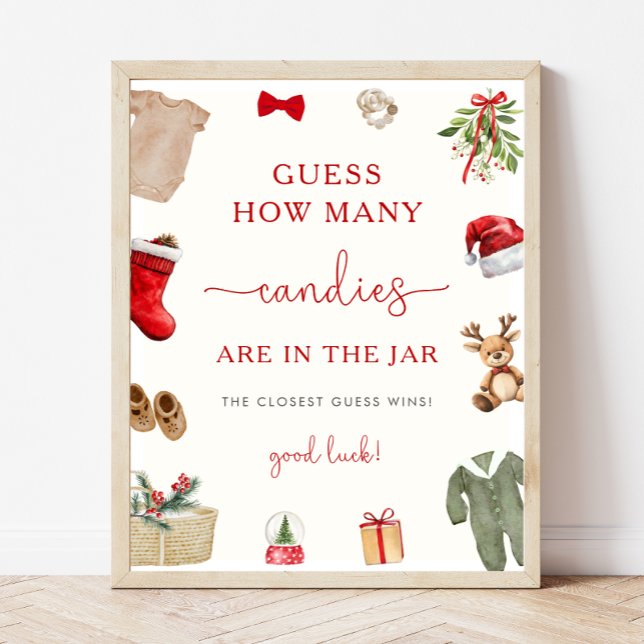 Christmas Baby Shower Candy Jar Game Sign (Creator Uploaded)