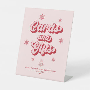 Christmas Baby Shower Cards and Gifts Pedestal Sign