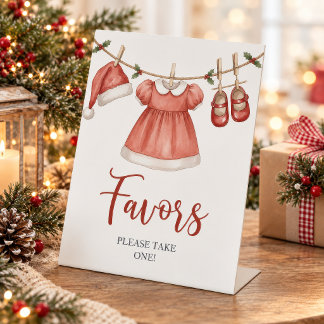 Christmas Baby Shower Favours Pedestal Sign