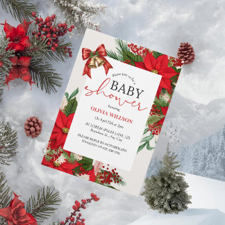 Christmas baby shower festive   invitation