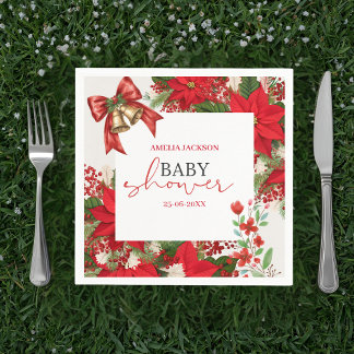 Christmas baby shower festive   napkin