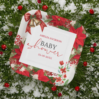 Christmas baby shower festive   paper plate