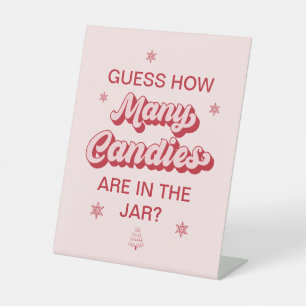  Christmas Baby Shower Game Guess How Many Candies Pedestal Sign