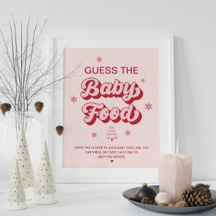 Christmas Baby Shower Game Guess the Baby food Poster