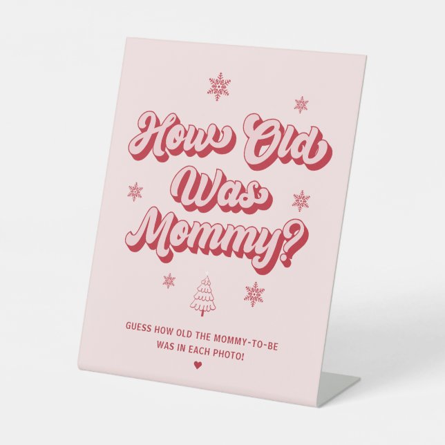 Christmas Baby Shower Game Pedestal Sign (Front)