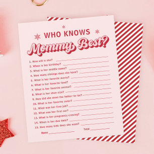 Christmas Baby Shower Game Who Knows Mommy Best