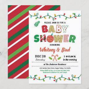 Christmas baby shower gender neutral party invitation