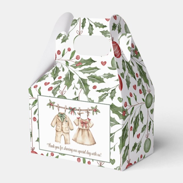 Christmas Baby Shower gender reveal favour box (Front Side)
