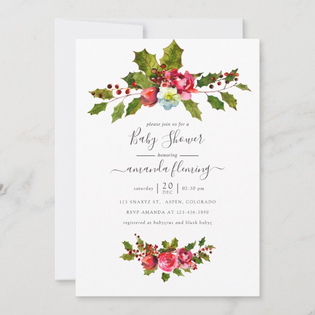 Christmas Baby Shower Invitation (Front)
