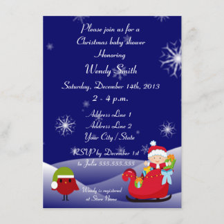 Christmas Baby Shower Invitation Cards