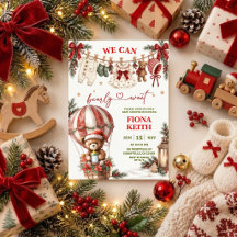 Christmas Baby Shower Invitation | Teddy Bear Hot