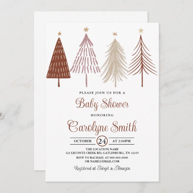 Christmas Baby Shower Invitation Template (Front/Back)