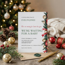 Christmas Baby Shower Invite - Waiting For Baby