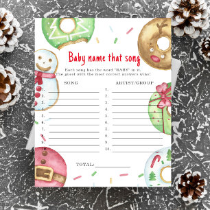 Christmas baby shower Name that song game