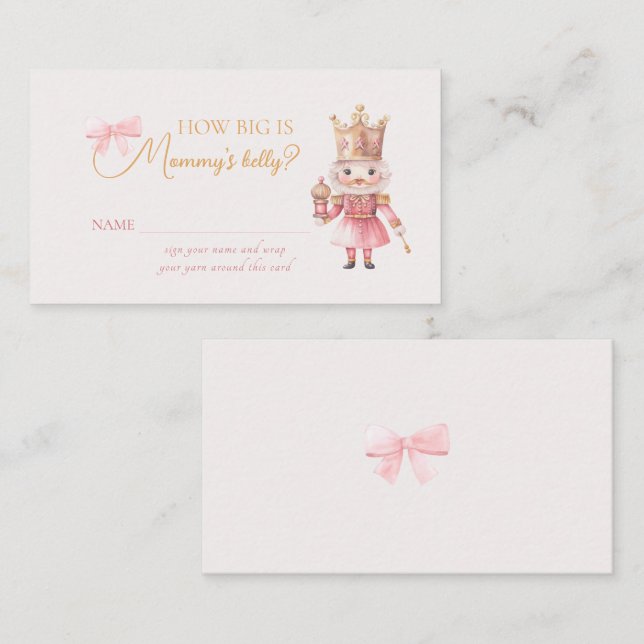Christmas Baby Shower Nutcracker How Big Is Mommy Enclosure Card (Front/Back)