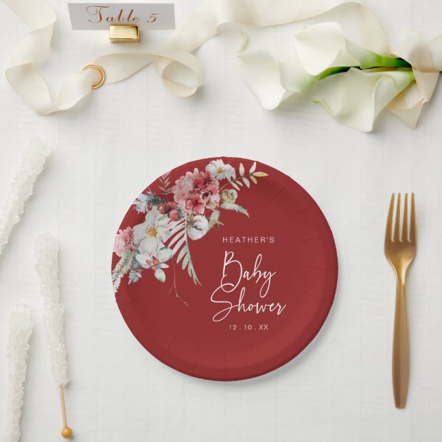 Christmas Baby Shower Paper Plate (Wedding)