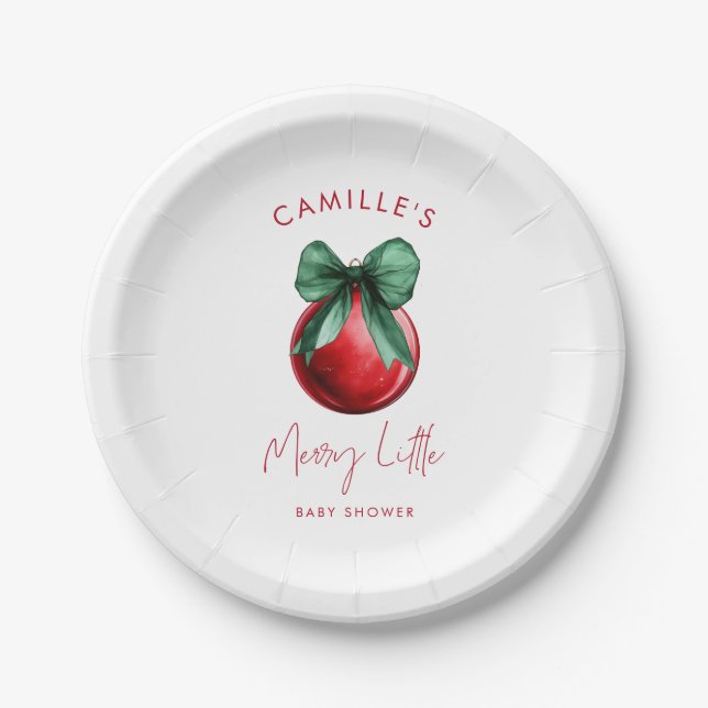 Christmas Baby Shower Paper Plates (Front)