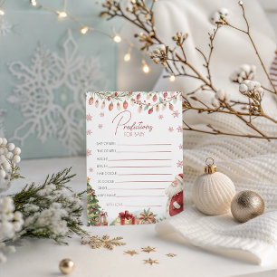Christmas Baby Shower Prediction Card