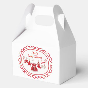 Christmas Baby Shower Santa Clothes Red & White Favor Box