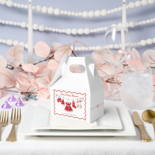 Christmas Baby Shower Santa Clothes Red & White Favor Box