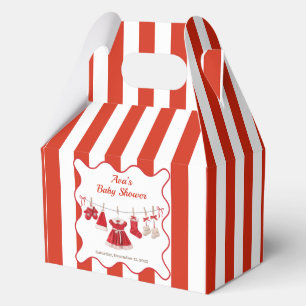 Christmas Baby Shower Santa Clothes Red & White Favor Box