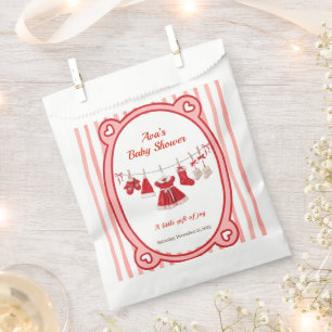 Christmas Baby Shower   Santa Clothes Red & White Favour Bag
