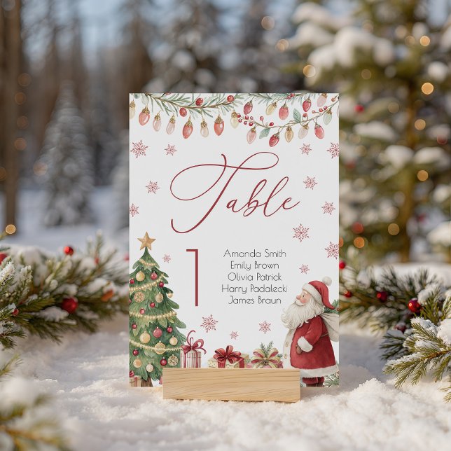 Christmas Baby Shower Table Number Card Pedestal Sign (Creator Uploaded)