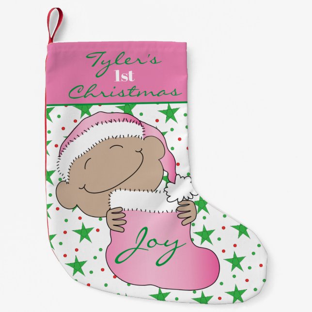 Christmas Baby Stocking/Pink Small Christmas Stocking (Front)