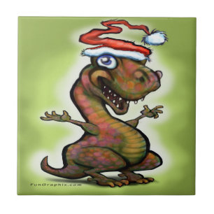 Christmas Baby T-Rex Tile