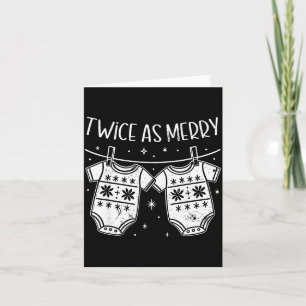 Christmas Baby Twin Mom Xmas Twin Pregnancy Reveal Card