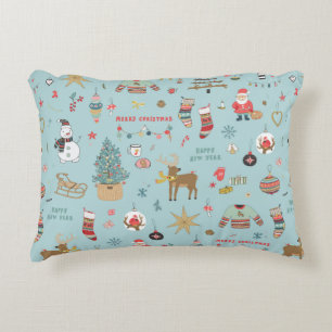 Christmas background, seamless wrapping paper patt accent pillow