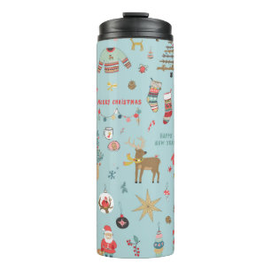 Christmas background, seamless wrapping paper patt thermal tumbler