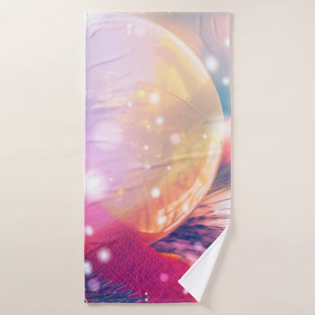 Christmas background with bokeh lightabstract, bac bath towel (Bath Towel)