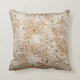 Christmas Background With Snowflakes For Winter Throw Pillow