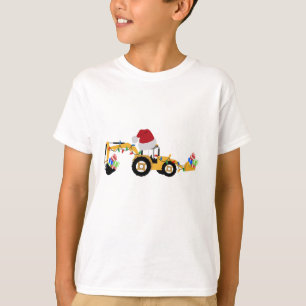 Christmas Backhoe Construction Truck  T-Shirt